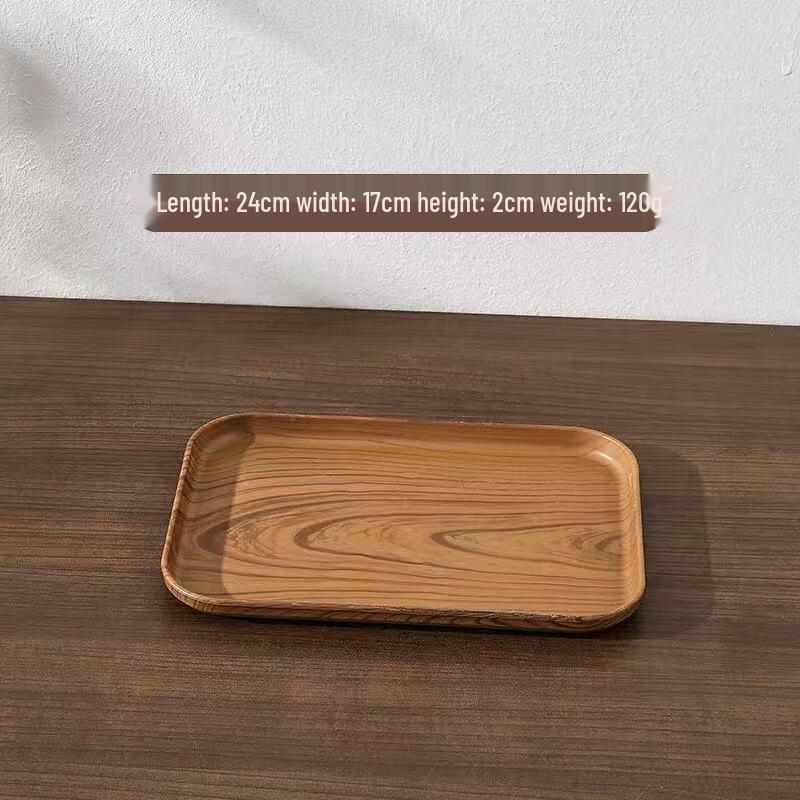 LISMins Faux Wood Grain Serving Tray