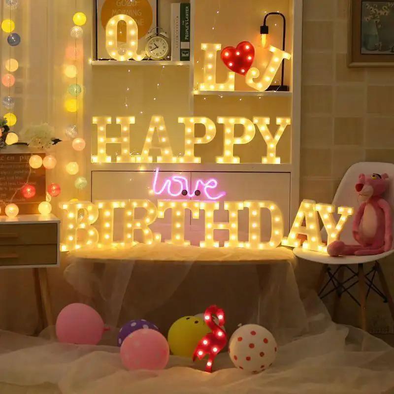 LED 21cm Warm Light Alphabet 0-9 Letters for Wedding Party Home Decor