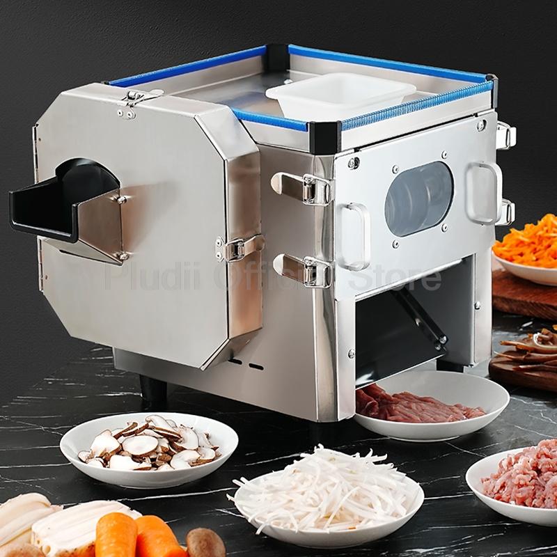 220V Meat Vegetable Slicer Two-in-one Commercial Automatic Mini Machine Electric Cutter For Resterant Canteen Multifunctional