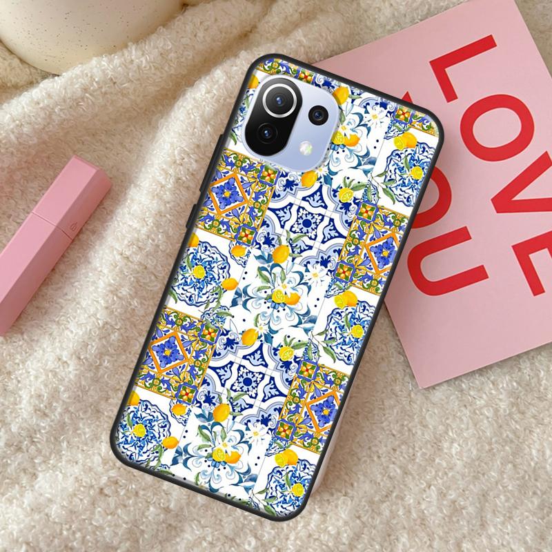 Mediterrane Zitrone Hülle für POCO X5 X3 X4 F5 Pro F3 F4 GT C40 M5s Handyhülle für Xiaomi 13 11T 12T Pro 12 Lite