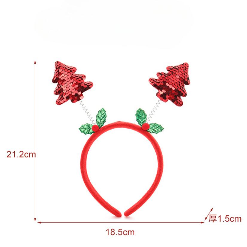 Weihnachtsdekoration Stirnbänder mit Wendepailletten Weihnachtsgeschenke Baum Stirnbänder Kinder Erwachsenen Stirnbänder Haaraccessoires
