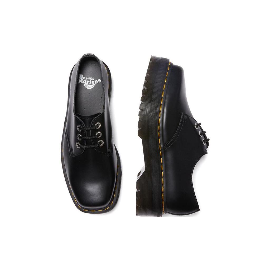 Dr. Martens 1461 Quad Squared Leather Thick Sole Low Top Casual Shoes Unisex Casual Shoes Black 31299001