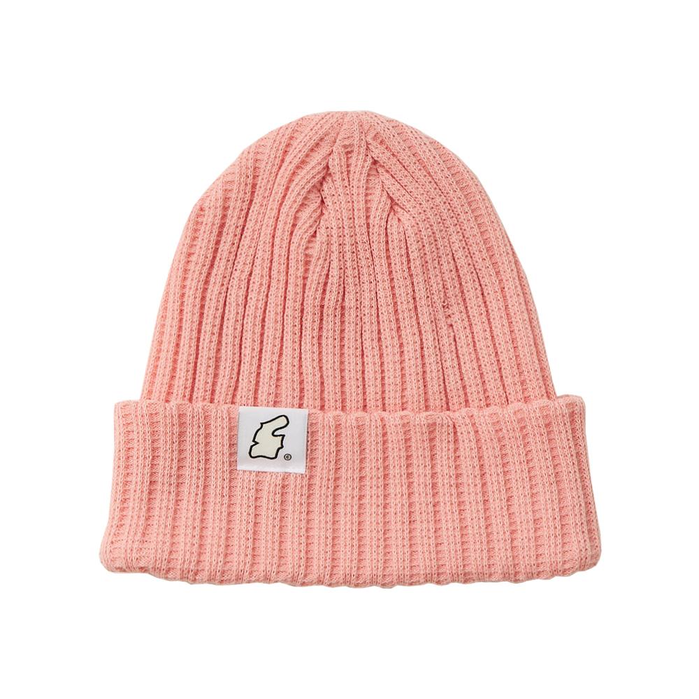 APOSTROPHE COMMA Summer Reversible Label Soft Ribbed Beanie (White)