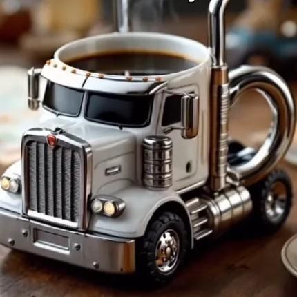 

250ML Resin Crafts Water Cup Simulation Truck Coffee Cup Breakfast Cup Creative Home Ornament 250ML срібний