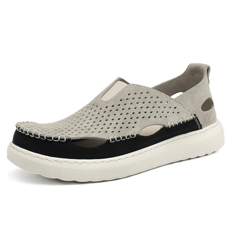 Men s Summer Breathable Casual Shoes: Ultra-Light Soft Sole Hollow Sandals and Clogs Size 39
