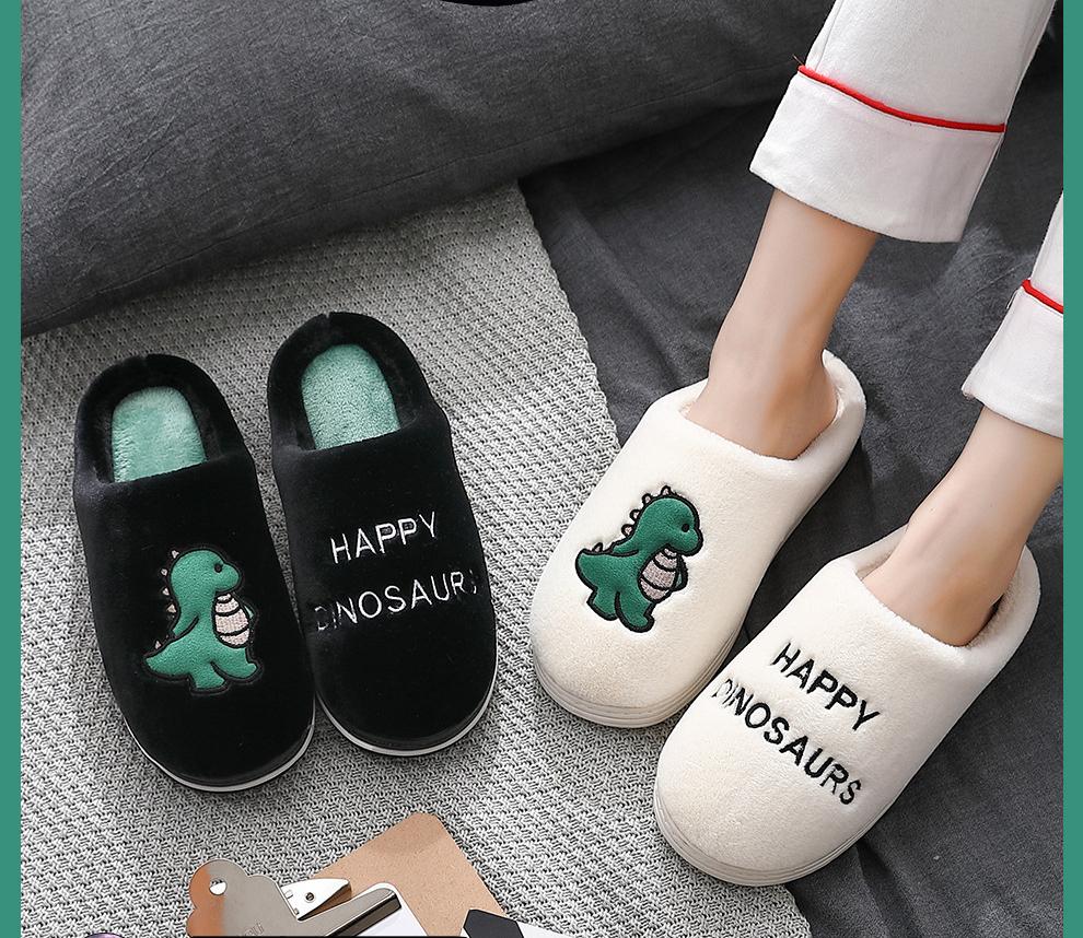 Fashion Plush Slipper Women Bear Dog Panda Winter Fur Contton Warm Non Slip Grip Home Indoor Lazy Fuzzy Female Floor Shoe Flat Male Men