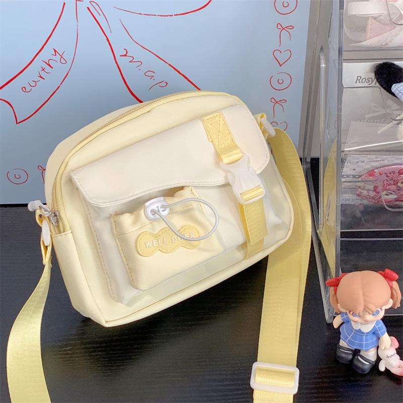 Japanese Cute Bag Female Simple Girl Messenger High Value Ins Fresh and Sweet Student Candy Color Messenger Bag