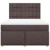 Box Spring Bed with Mattress Dark Brown 140 x 190 cm Fabric