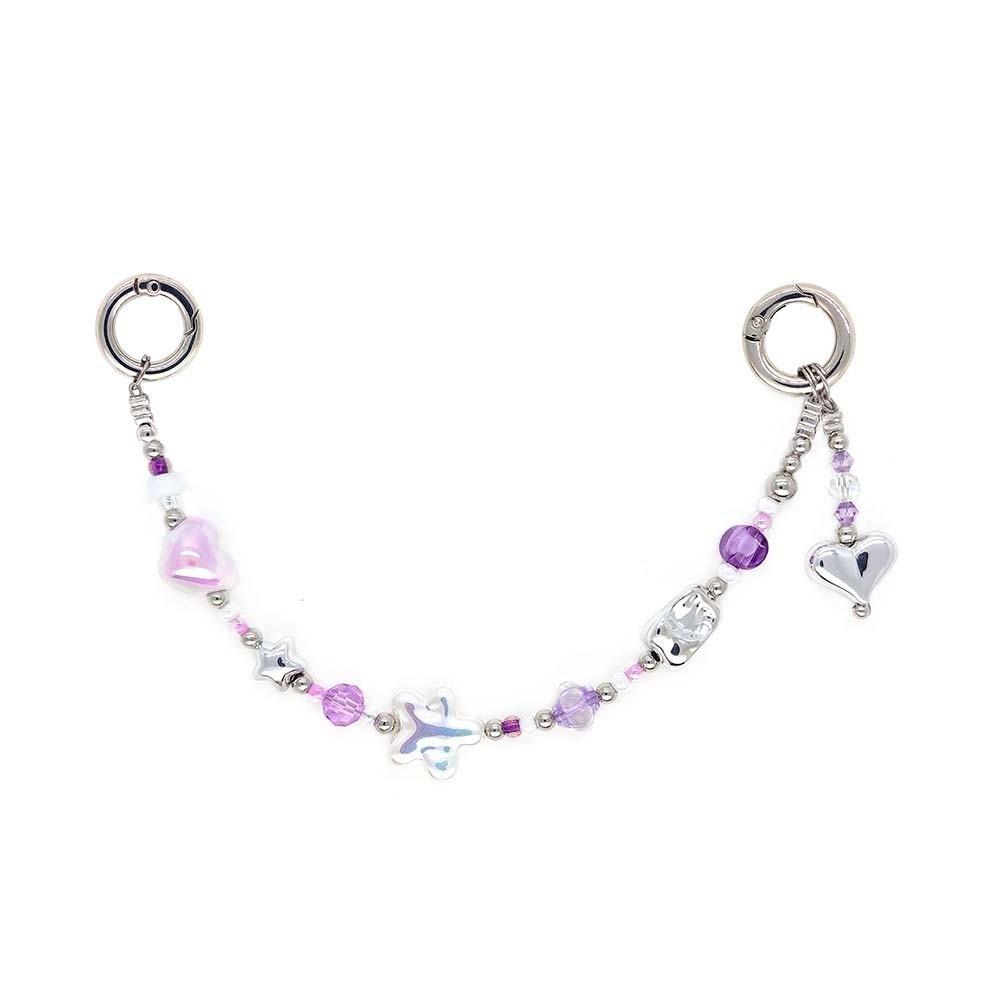 Y2K Colorful Bag Charm Resin Versatile Bag Pendants Bag Accessories Beaded Phone Chain Girls