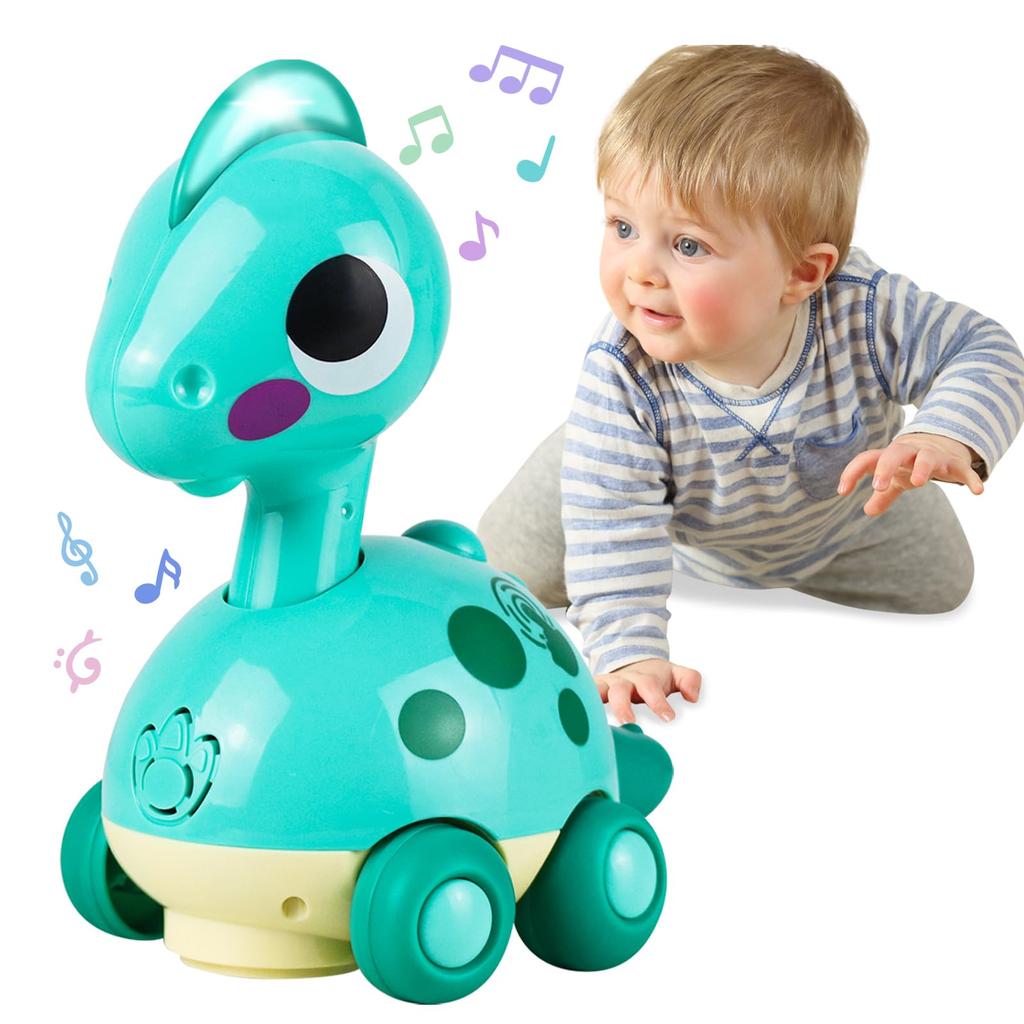 MAVEKID Dětský dinosaurus 0 let Elektronické rozsvícení Plazící se dinosaurus se automaticky vyhýbá Dodává se s hudbou a pohyblivými hračkami LED pro vzdělávání 1 rok 2