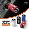 BENZ 4pcs Alloy Car Wheel Tire Valve Protection Cap Dustproof Cover For Mercedes Benz W202 W212 W126 W140 W168 W177 CLS GLE GLC GLS