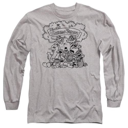 Sesame Street Unisex Adult Simple Street Heather Long-Sleeved T-Shirt