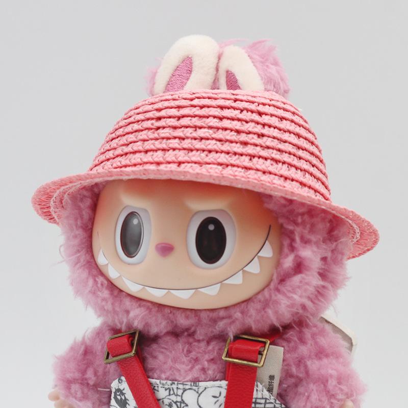 Only Hat Labubu Empty Straw Hat Pastoral Style Doll Accessories Hat Spring Summer Outing
