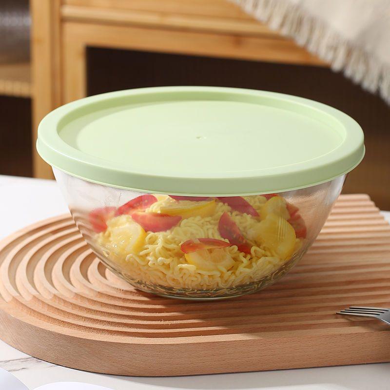 Large High-Temp Resistant Non-Stick Transparent Borosilicate Glass Salad & Mixing Bowl