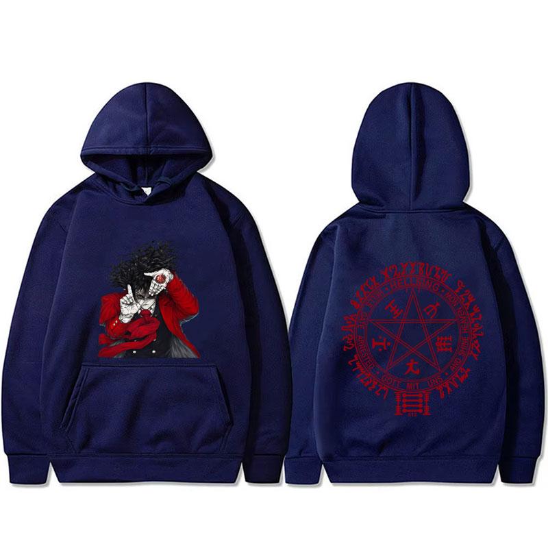 Japanese Anime Hellsing Hoodie Vampire Alucard Merch Tracksuit Clothing Manga Fashion Casual Hoodies Male Vintage Pullover
