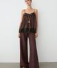 Masimodutti 100% Linen Mid-Rise Flare Pants