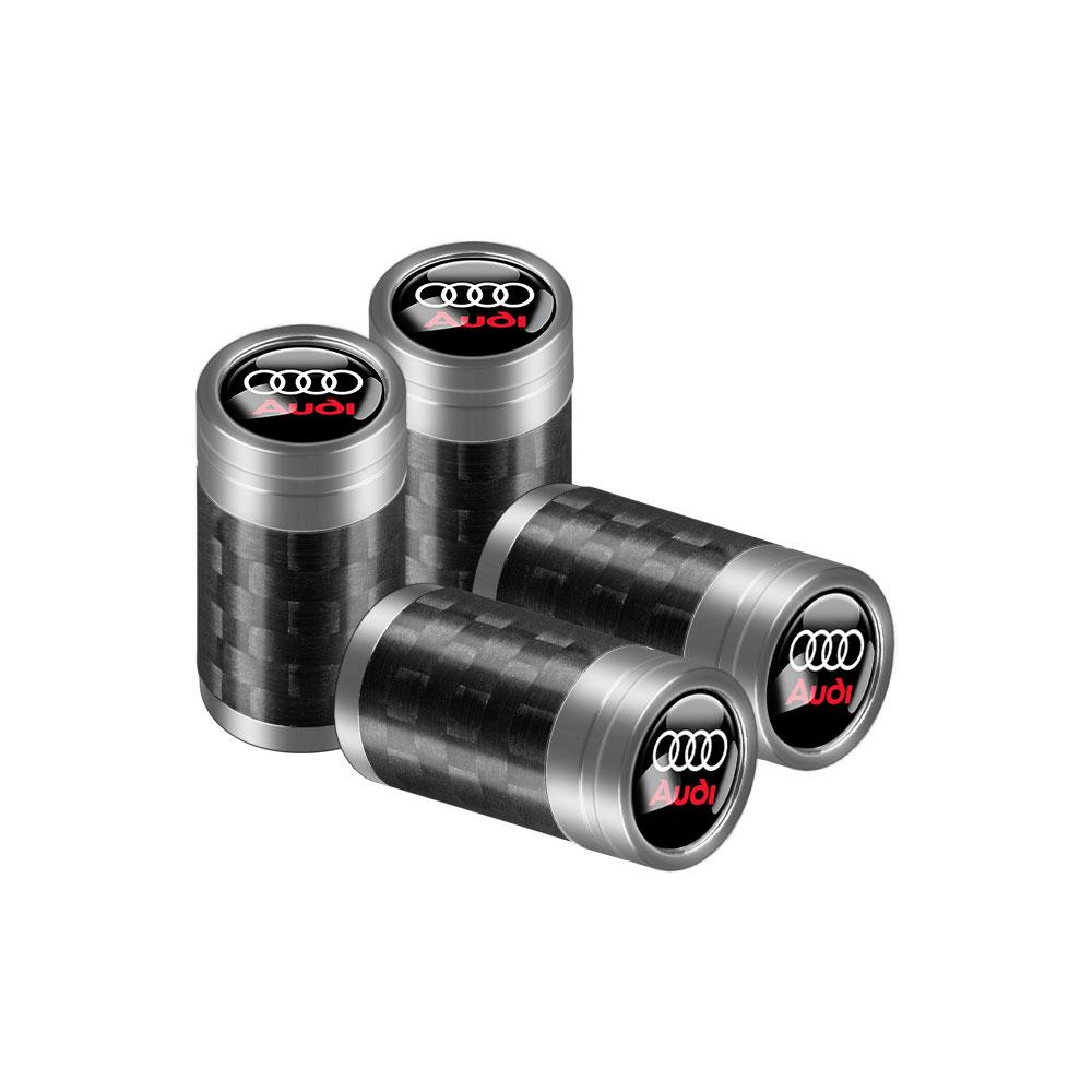Szénszálas Fém Autókerék Gumiabroncs Szelepfedelek Gumiabroncs Felni Szelepszár Borítások Légporvédő AUDI SLIEN S RS TT QUATTRO A1 A2 A3 A4 A5 A6 A7 A8 modellekhez