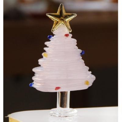 Home Decor Crystal Christmas Tree Handmade Brushed Glass Christmas Tree Figurines Glass Statue Crafts Christmas Decoration