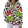Fashion Men Women's Hoodies Christmas Green Fur Monster Print Pullover Cartoon Casual Sweatshirt Hoodies Long Sleeve Clothing