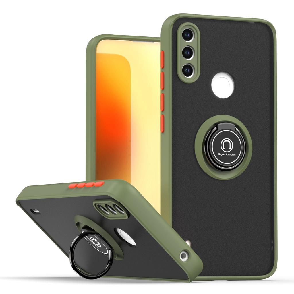 Fall prevention Armor Matte Case for Motorola Moto E7 PPWER E7i POWER 2021 Ring Stand Shockproof Cover