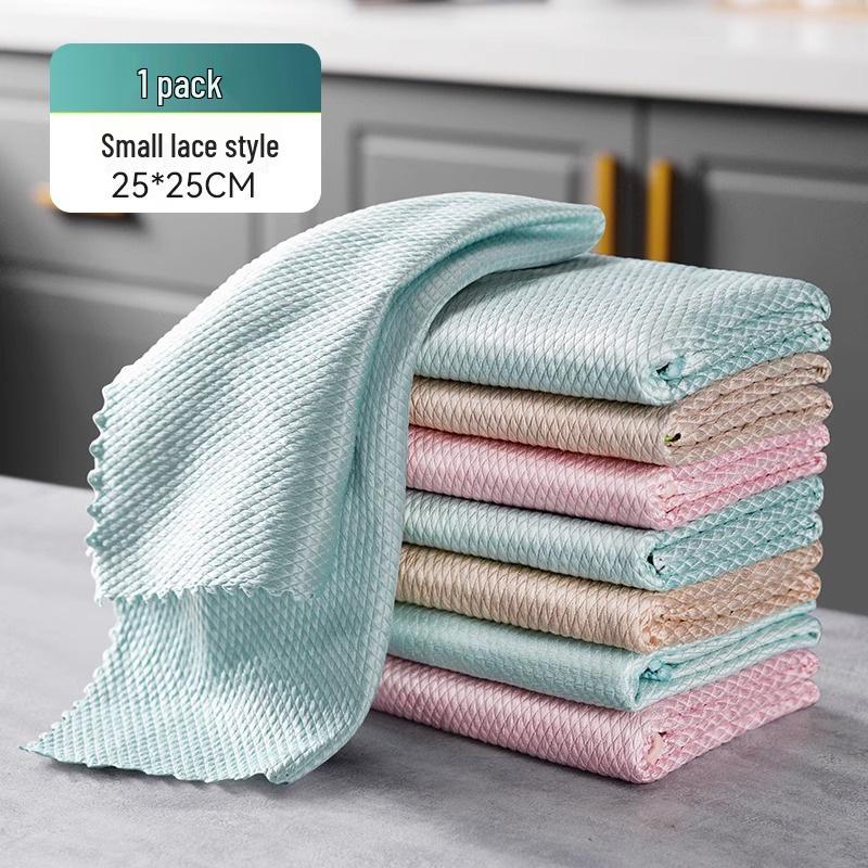Bamboo Charcoal Fiber Lint-Free Dishwashing Cloth - Absorbent Kitchen & Housework Towel