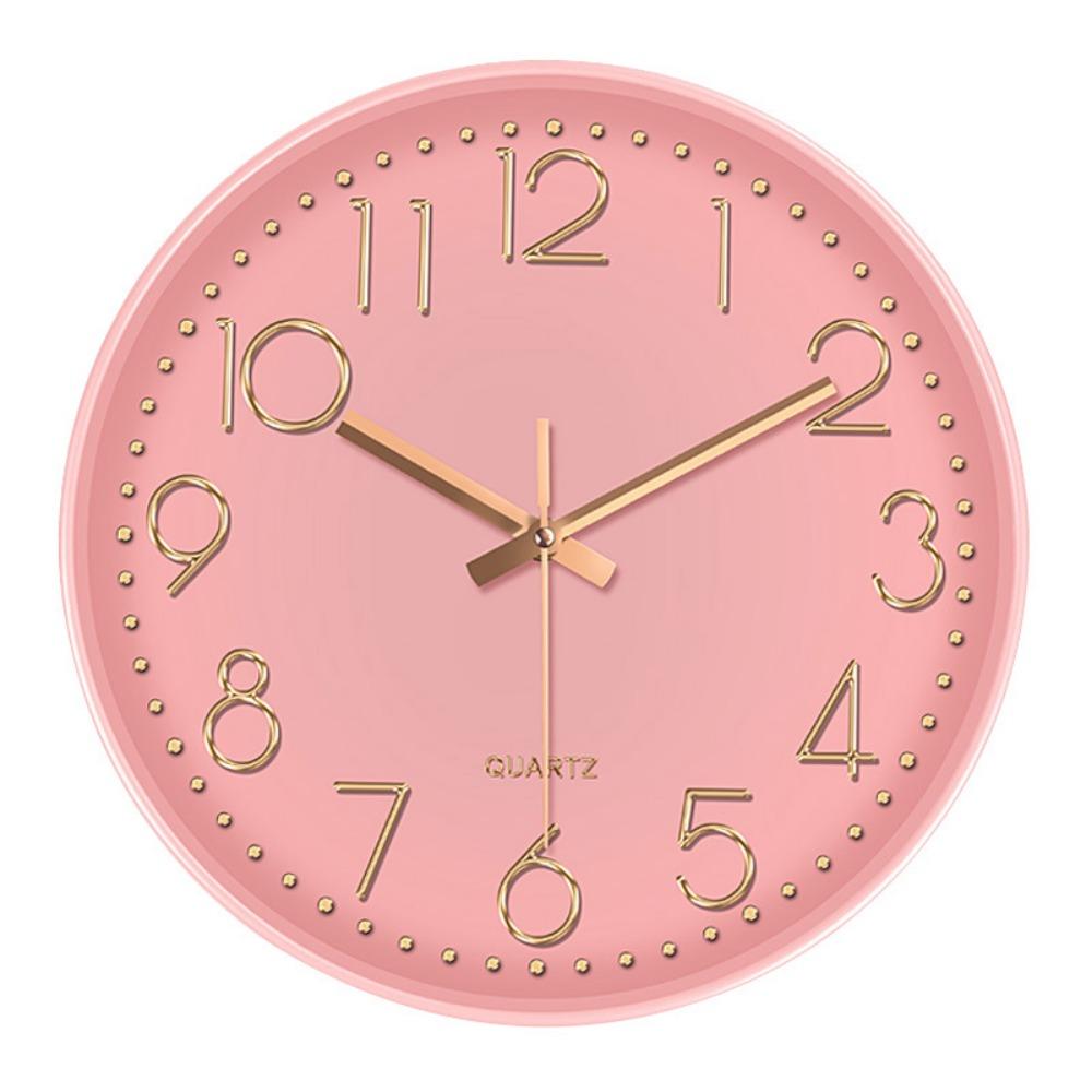 Non-Ticking Nordic Wall Clock Round Wall Hanging Clock Electronic Color Clock  Living Bedroom