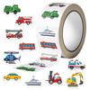 500 Pieces Per Roll Cartoon Truck Vehicle Children's Toy Rolls of Stickers Waterproof Decorative Luggage Box Stickers