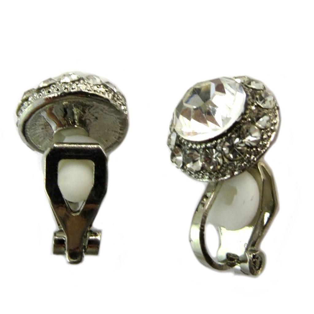 Les Trésors De Lily [P4714] - Silver White 'Sissi' Designer Clips - 10x10 Mm