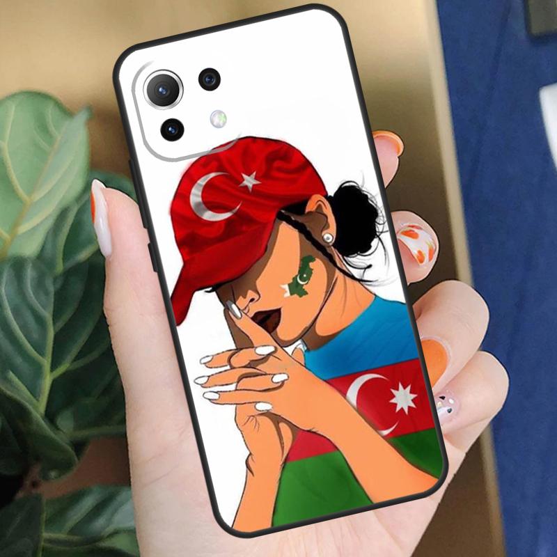 Azerbaijan Flag Girl Case For Xiaomi 17 Pro Max 14 15 Ultra 13T 14T 15T Pro POCO F8 F7 F5 F6 X5 X6 X7 Pro Coque