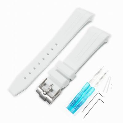 Markenlose Blancpain x Swatch exklusives Kautschukarmband, weiß, 22 mm Anstoßbreite