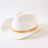 Beliebter europäischer und amerikanischer klassischer Strohgeflecht Western-Cowboyhut für Herren und Damen Outdoor-Mode OL-Stil Geflochtener Zylinder