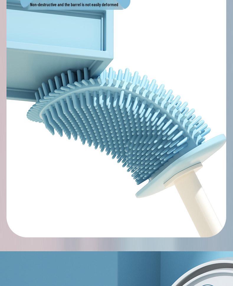 Wall-Mounted Toilet Brush Set with Base - Luxurious and Drainable Design