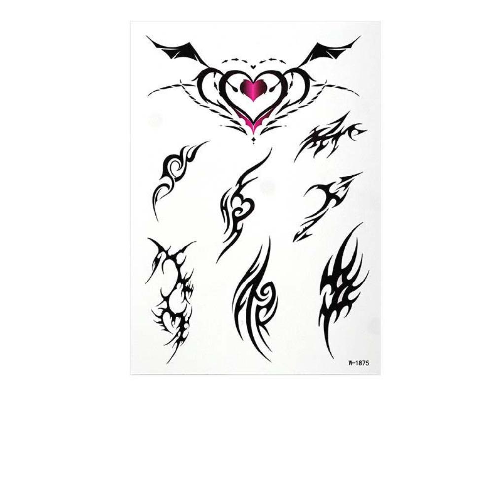 Y2k Spicy Girl Punk Style Tattoo Aufkleber Totem Schmetterling Wasserdicht Temporäres Tattoo Dämon Liebesherz Langanhaltend
