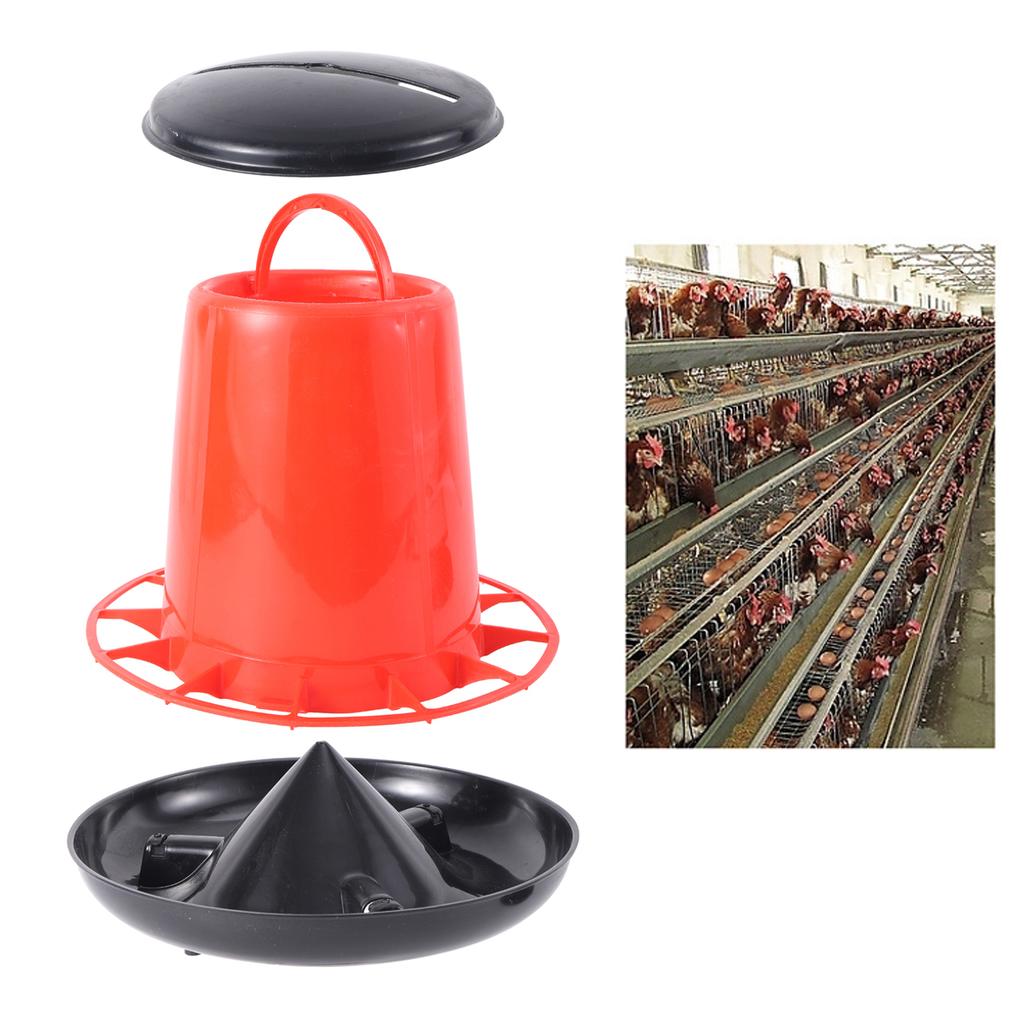 Thickened Chicken Feed Bucket 12 Troughs Automatic Poultry Duck Goose Pigeon Quail Feeder Farm Breeding Tools 1.5kg/3kg/6kg 1Pc