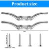 2 Pcs Marine Hardware Rope Cleat, 4 Inch Stainless Steel Dock Cleats Heavy Duty Rope Cleat Marine Stainless Deck Boat Cleats with Mounting