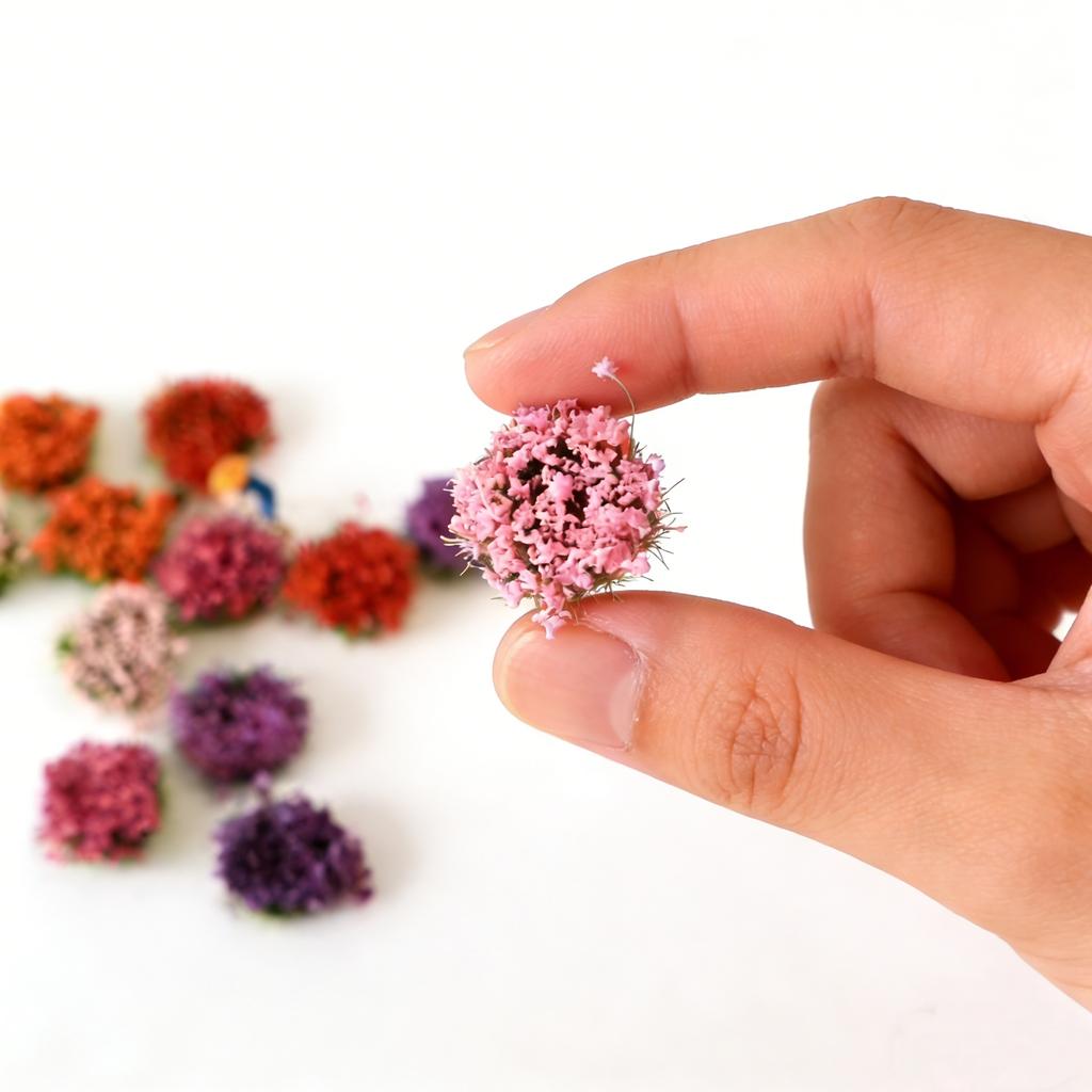 Mini 6 Stück Blumenbüschel Statische Grasbüschel Simulationsmodell Blumen für Diorama Modellbau Landschaftsgestaltung DIY für Kinder Erwachsene Kindergeburtstagsgeschenk
