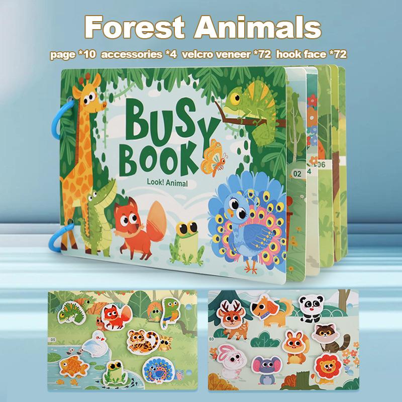 Libro Occupato Montessori per Bambini Il Mio Primo Libro Silenzioso Incolla Giocattolo Educativo per l'Apprendimento Precoce Giocattolo per Bambini Abbinamento Giocattoli Montessori per Bambino