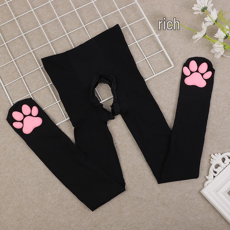 3D Cat Paw Silicone Thigh-High Socks - Cute Anime Lolita JK Style