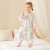 Cotton Toddler Sleepsuit With Zipper Leg Separation Anti-Bacterial A-Class Cartoon Print Winter