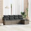VidaXL 5-Piece Garden Sofa Set with Gray Cushions Poly Rattan 3359158