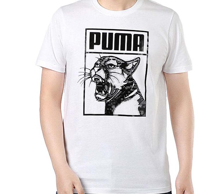Men's T-Shirt PUMA Set-in Sleeve T-Shirt Men's White