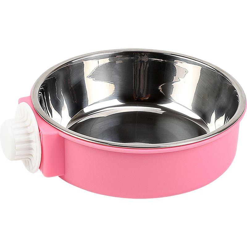 Stainless Steel Detachable Pet Bowl With Cage Mount Design For Feeding Watering Cats Dogs Small Pets