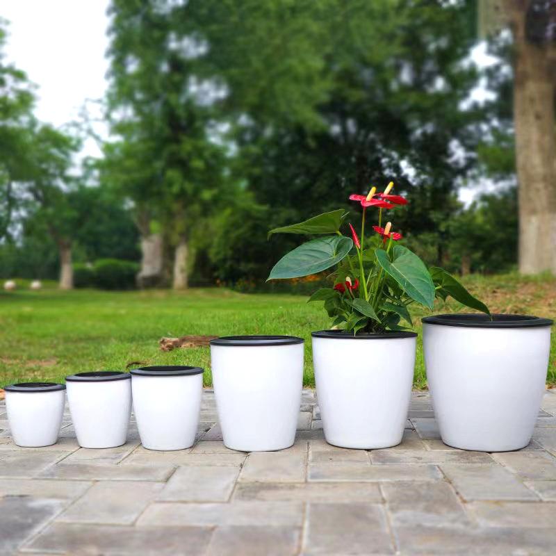 Cotton Rope Self Watering Flower Pot Plastic Double Layer Flowerpot Automatic Watering Lazy Man Hydroponics Green Plant Pot