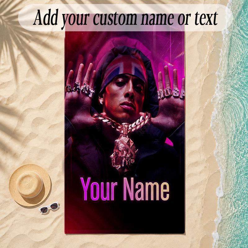 Beach TowelCentral Cee Custom Name Text Personalized Soft Towel for Beach Pool Indoor Home Decor Gift