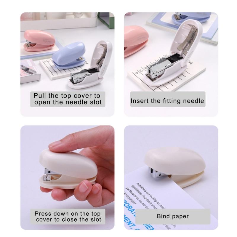 Small Stapler Colorful Paper Binding Stapler Machine Fashion Stapler Stationery School Office Binding Paper Stapler