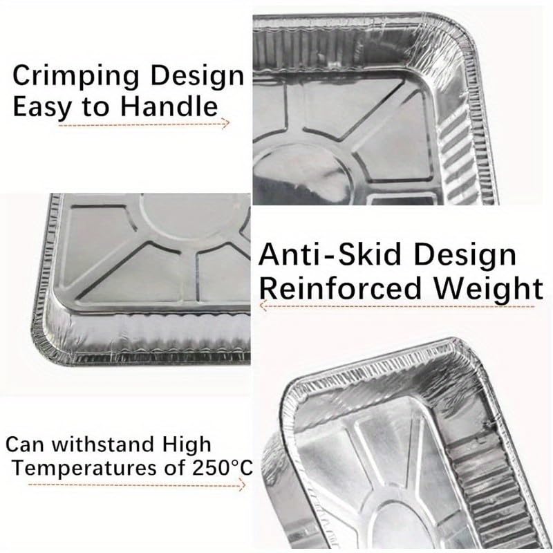 60 de tigăi din aluminiu Ailelan, tigăi din folie de aluminiu 8x8, pachet de 50/60 de tigăi din aluminiu de unică folosință, perfecte pentru gătit, încălzit, depozitare, prepararea alimentelor