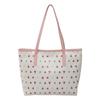Large Capacity Pu Bag For Women With Bow Cherry Print Design