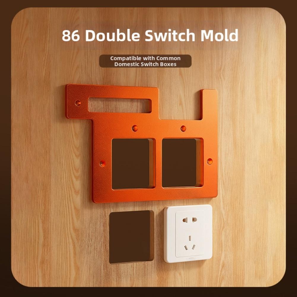 For 86 Switches Grooving Template Slotting Jig Orange Precision Grooving Stable Positioning Handle Locking Hole