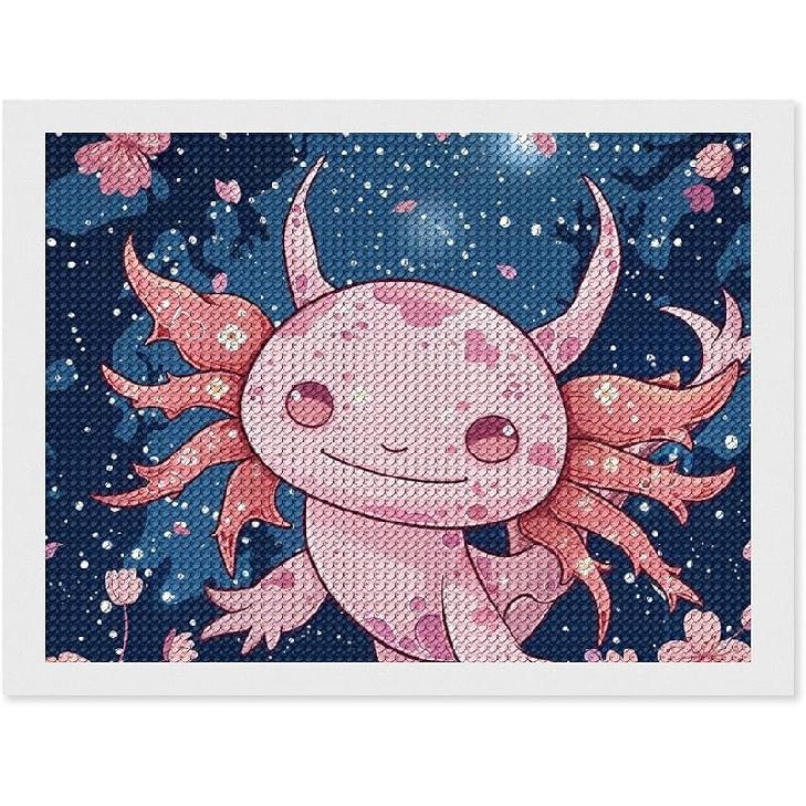 

Набор для алмазной вышивки Nestaura Axolotls, 5D DIY алмазная живопись круглыми стразами для домашнего декора стен и подарков 8 дюймов x12 дюймов 8 x12