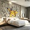 Pokemon Wall Tapestry Aesthetic Wall Hanging Printed Fabric Blanket Decorative Tapestries For Bedroom Living Room Home Decor